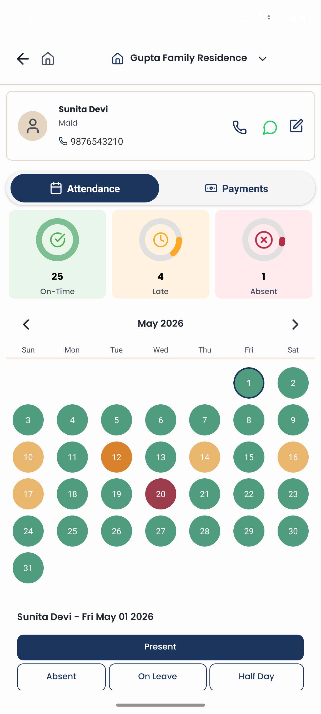 AttendAssist - Attendance calendar