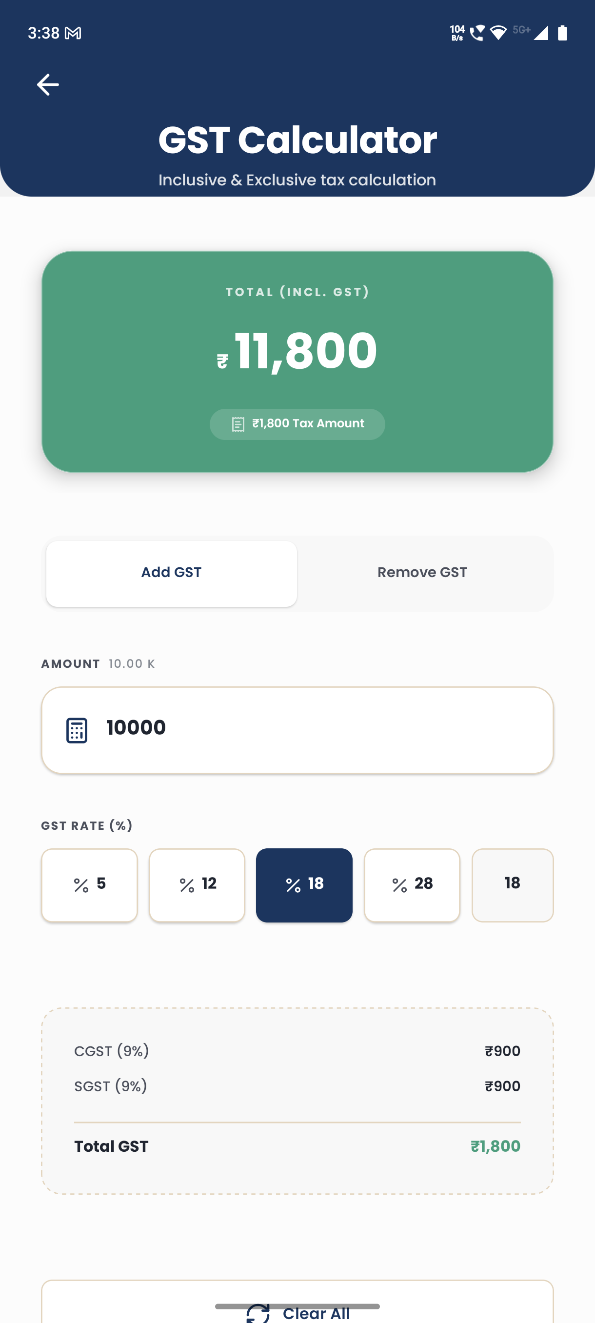 AttendAssist - GST calculator